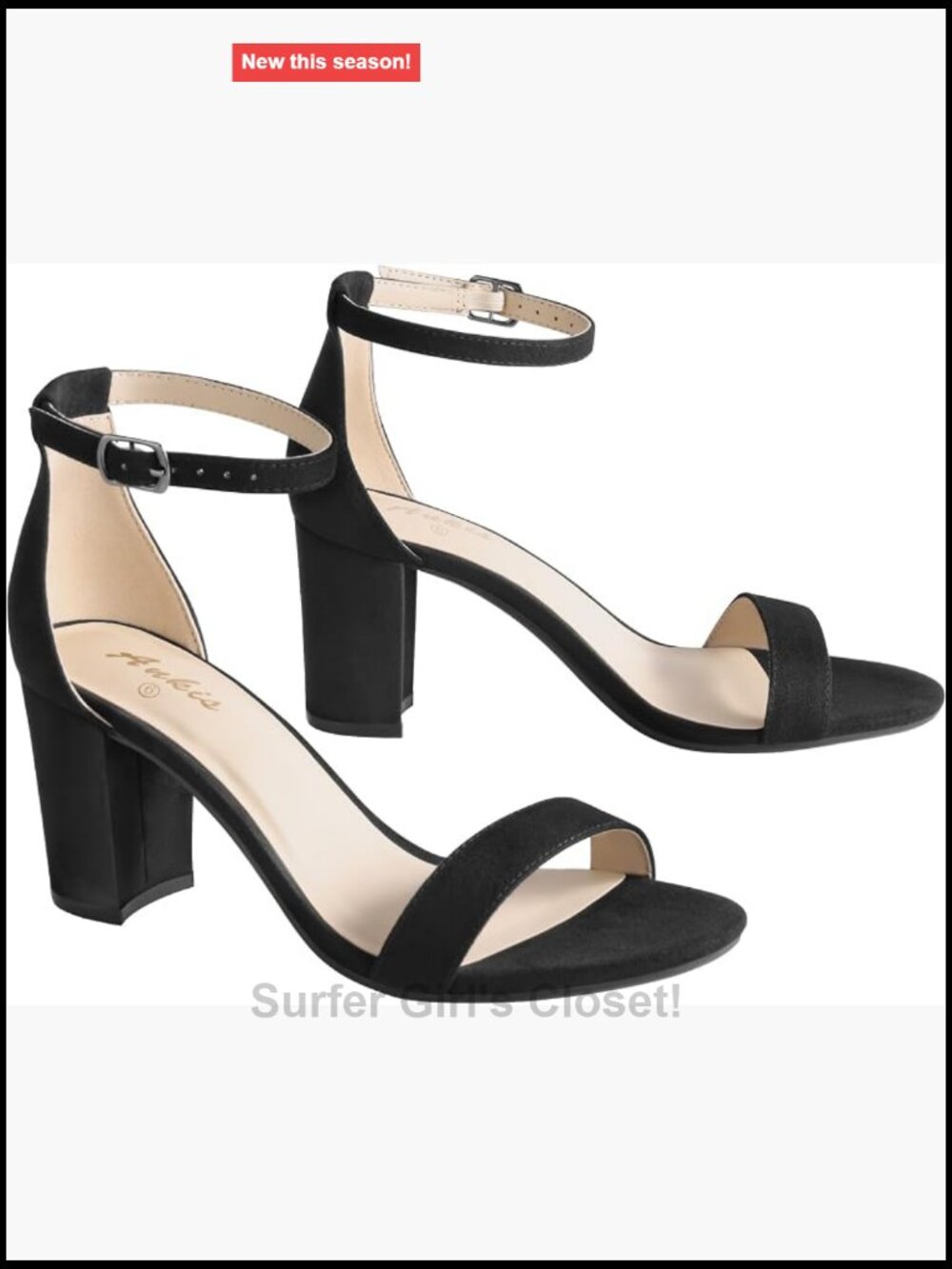Women's Open Toe Ankle Strap Chunky Heel Sandals 2.75" Block Heel Suede